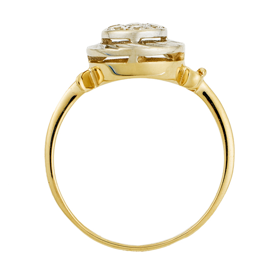 Кольцо из комбинированного золота 585 пробы c фианитами, Л51028035 за 12720