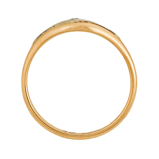 Кольцо из комбинированного золота 585 пробы c 1 бриллиантом, Л48067715 за 8950