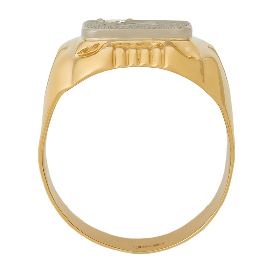 Кольцо из комбинированного золота 750 пробы c 1 бриллиантом, Л09104826 за 142000