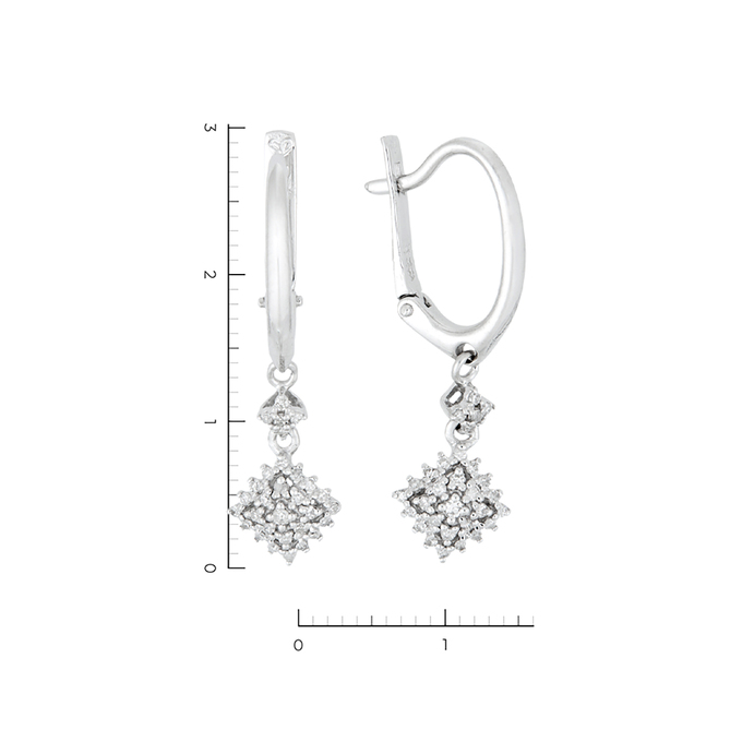 Серьги из золота 585 пробы c 60 бриллиантами