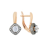 Серьги из золота 585 пробы c 66 фианитами