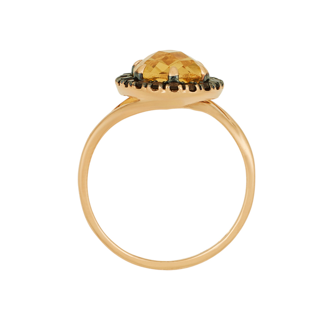 Кольцо из золота 585 пробы c цитрином и раухтопазами, Л 4609 2695 за 28800