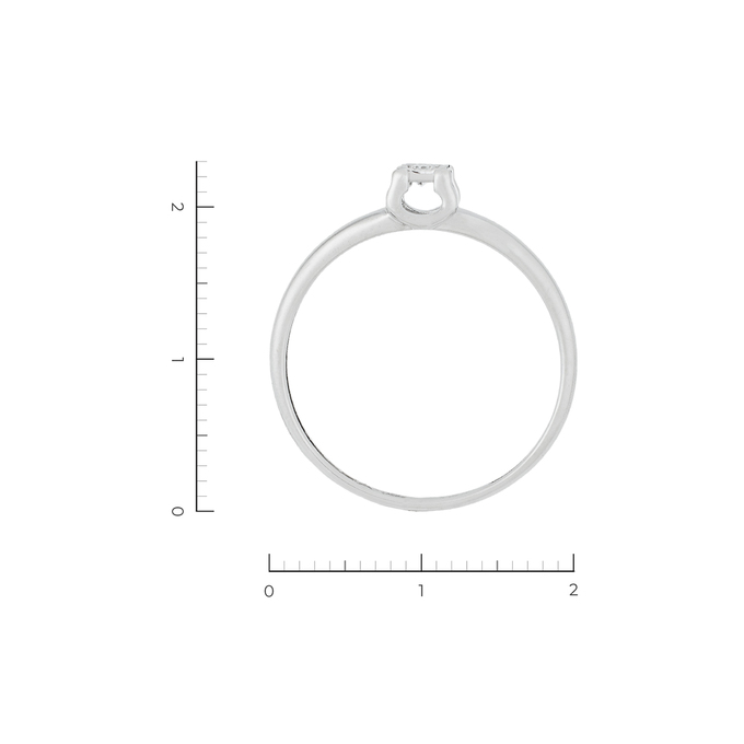Кольцо из белого золота 585 пробы c 1 бриллиантом