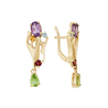 Серьги из золота 585 пробы c аметистами, хризолитами, гранатами, топазами и цитринами