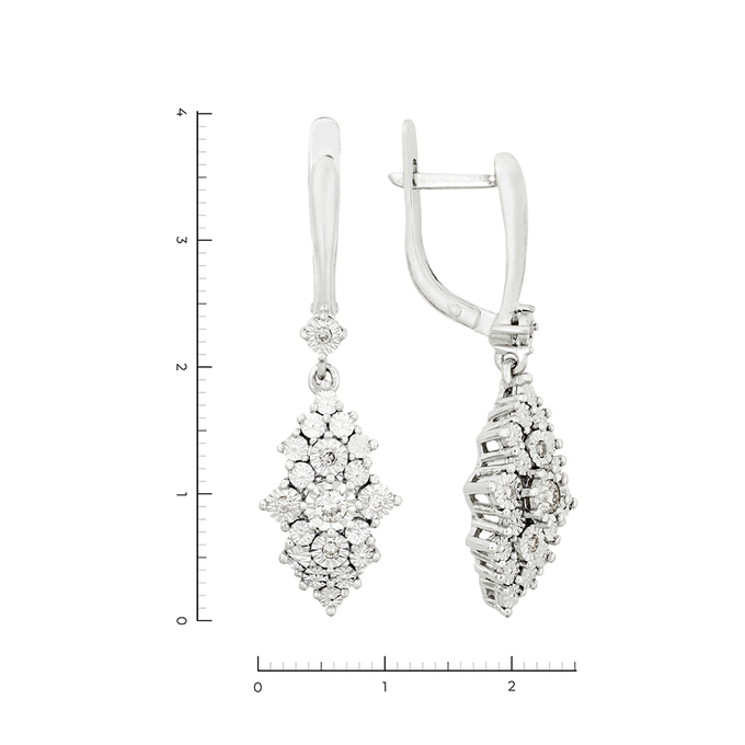 Серьги из золота 585 пробы c 12 бриллиантами