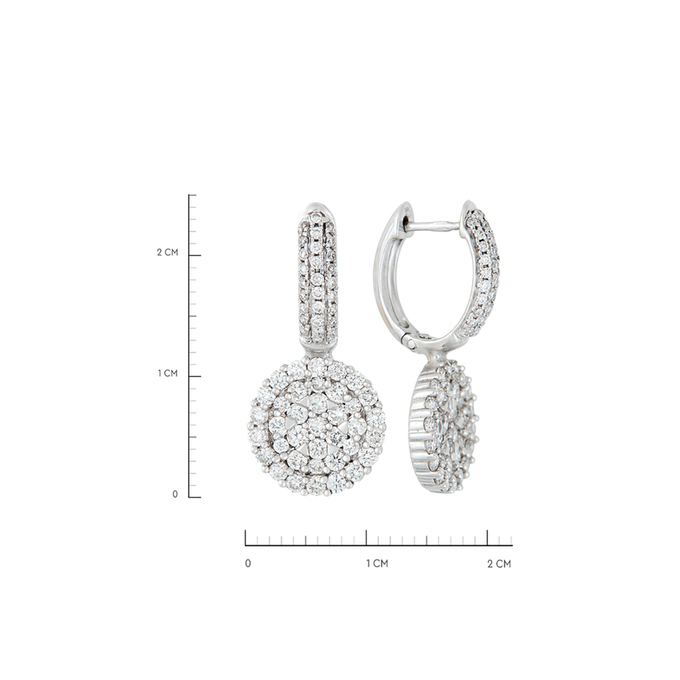 Серьги из золота 750 пробы c 130 бриллиантами, Л 0906 4765 за 115000