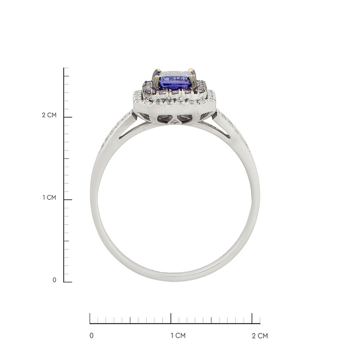 Кольцо из золота 585 пробы c танзанитами и бриллиантами, Л 2812 5411 за 60000