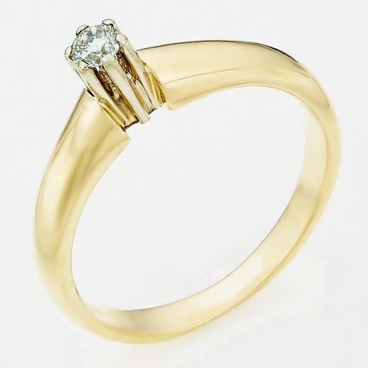 Кольцо из комбинированного золота 585 пробы c 1 бриллиантом Л23151806 фото 1