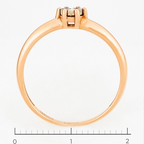 Кольцо из комбинированного золота 585 пробы c 1 бриллиантом, Л23153254 за 6900