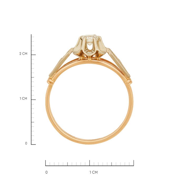 Кольцо из золота 583 пробы c бриллиантом, Л 2811 8461 за 80150