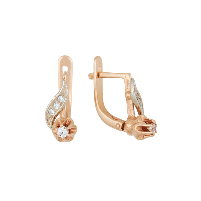 Серьги из золота 585 пробы c фианитами, Л 5703 5032 за 23840