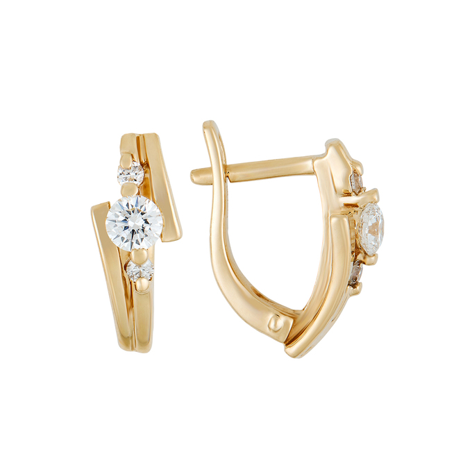 Серьги из золота 585 пробы c бриллиантами, Л 3706 1059 за 88550