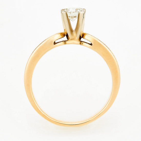 Кольцо из комбинированного золота 500 пробы c 1 бриллиантом, Л26043072 за 119000