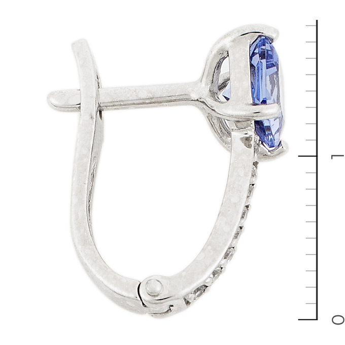 Серьги из белого золота 585 пробы c фианитами и камнями синтетическими