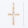 Крестик из комбинированного золота 585 пробы c 1 бриллиантом 138847 фото 2