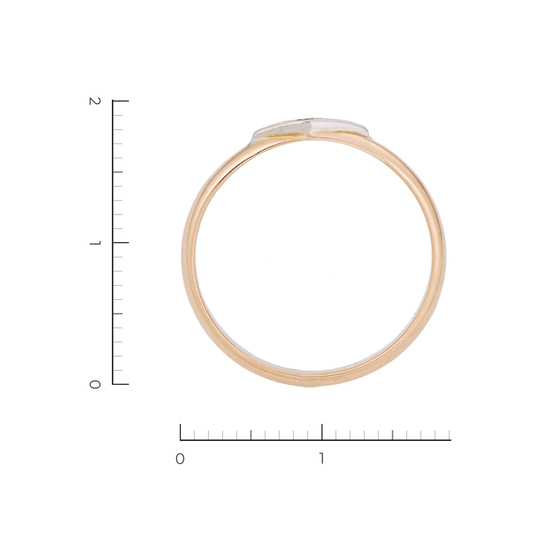 Кольцо из комбинированного золота 585 пробы c 1 бриллиантом, Л39105836 за 16720
