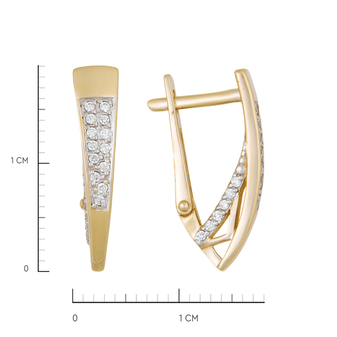 Серьги из золота 585 пробы c фианитами, Ц О007 2531 за 31300