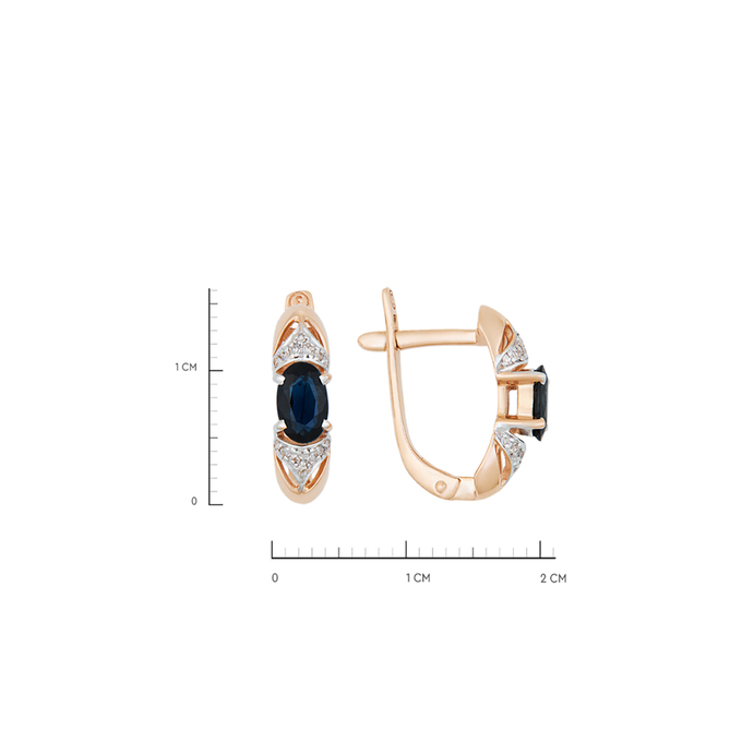 Серьги из золота 585 пробы c сапфирами и бриллиантами, К 0000 5255 за 55800