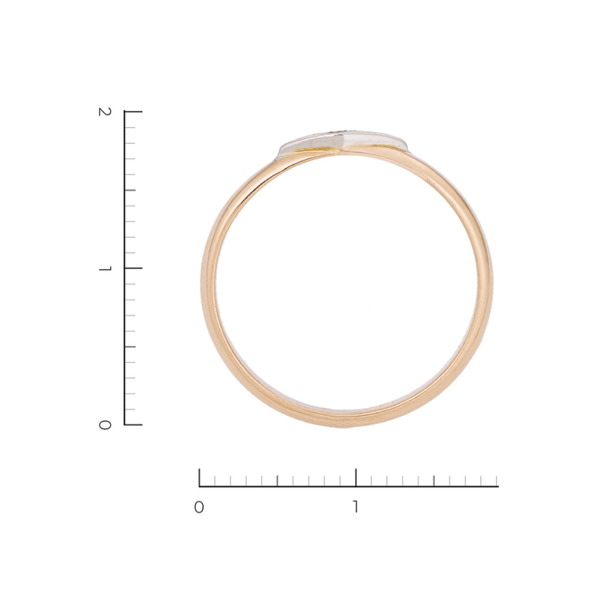 Кольцо из комбинированного золота 585 пробы c 1 бриллиантом, Л 3910 5836 за 16720