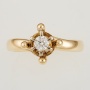 Кольцо из комбинированного золота 585 пробы c 1 бриллиантом 117617 фото 2