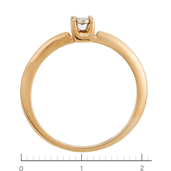 Кольцо из комбинированного золота 585 пробы c 1 бриллиантом, Л33086365 за 5805
