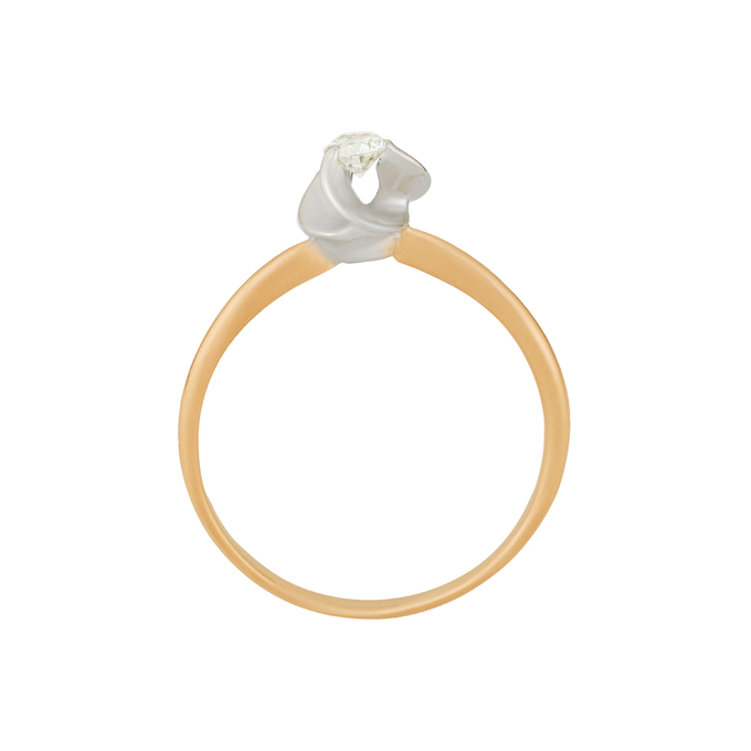 Кольцо из золота 585 пробы c бриллиантом