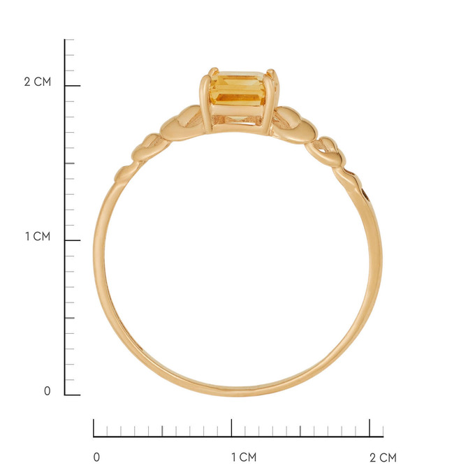 Кольцо из золота 585 пробы c цитрином