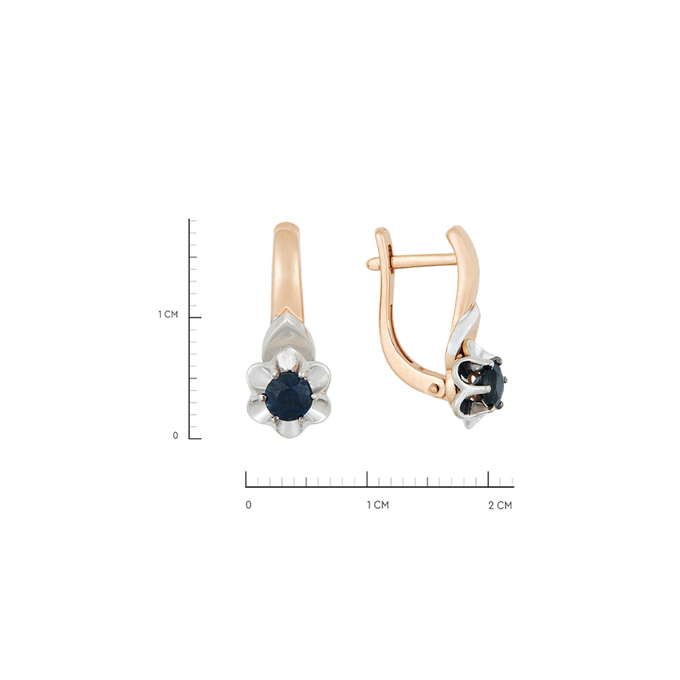Серьги из золота 585 пробы c сапфирами, Л 2315 3772 за 39120