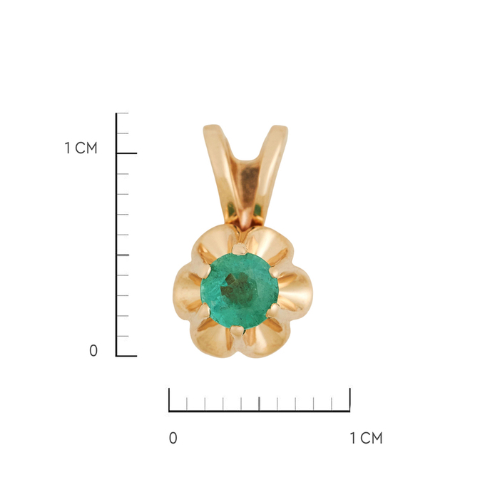 Подвеска из золота 585 пробы c изумрудом, Л 0515 1224 за 18000