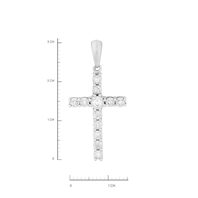 Подвеска-крестик из золота 585 пробы c бриллиантами, Л 2812 1835 за 30300
