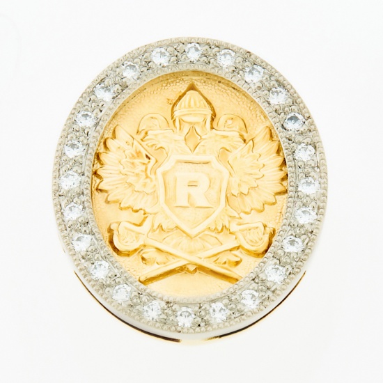 Значок из комбинированного золота 750 пробы c 24 бриллиантами, Л28073310 за 138900