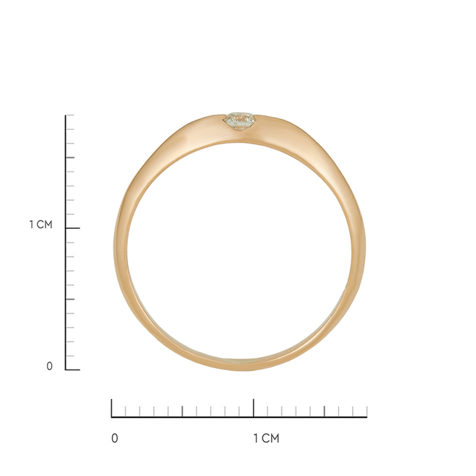 Кольцо из золота 585 пробы c бриллиантом, Л 4508 2826 за 19120