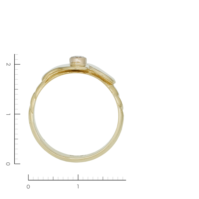Кольцо из желтого золота 585 пробы c 1 бриллиантом, Л 6302 1458 за 23340