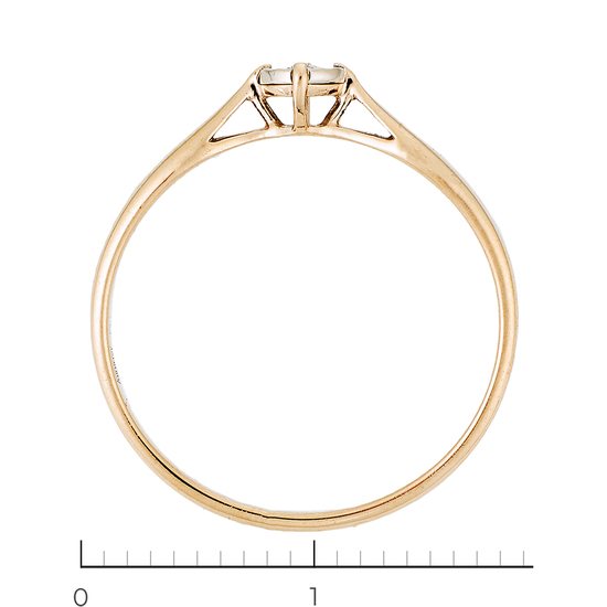 Кольцо из комбинированного золота 585 пробы c 1 бриллиантом, Л76010279 за 10320