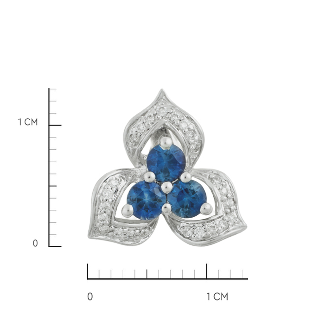 Подвеска из золота 585 пробы c сапфирами и бриллиантами, Л 2812 1765 за 16960