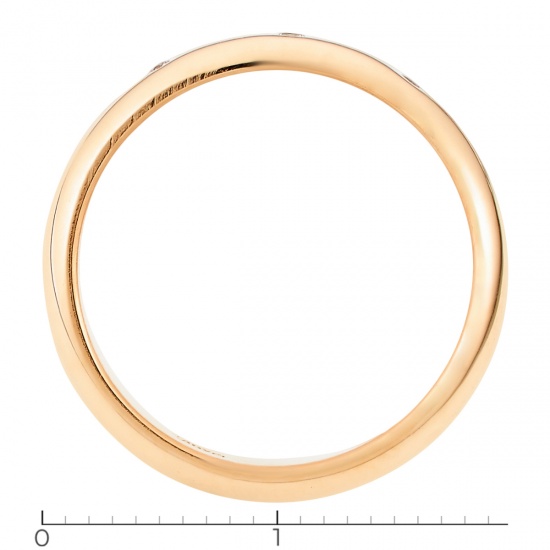 Кольцо из красного золота 585 пробы c 3 бриллиантами, Л23043101 за 16750