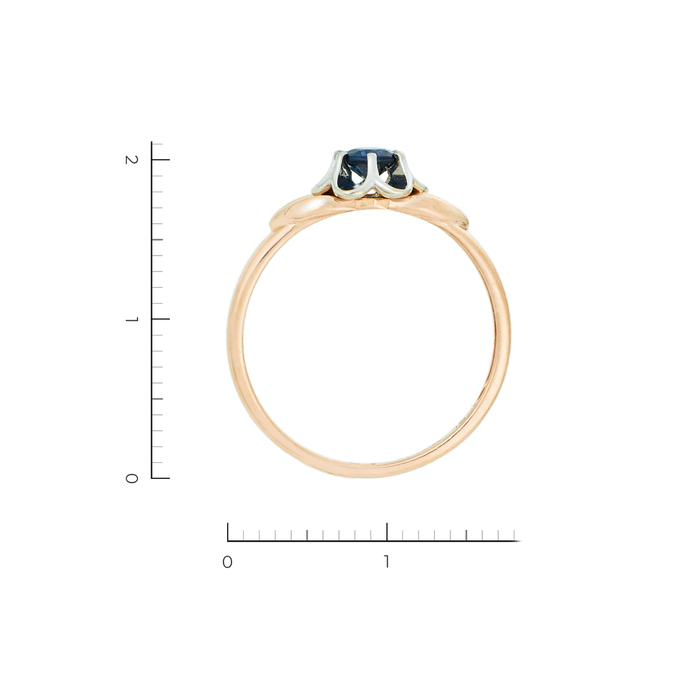Кольцо из комбинированного золота 585 пробы c 1 сапфиром
