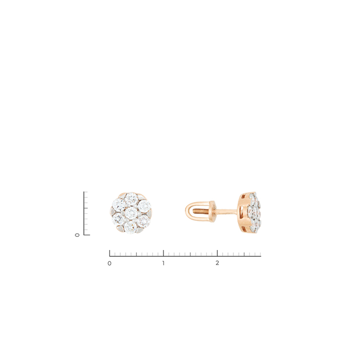 Серьги из золота 585 пробы c 14 бриллиантами