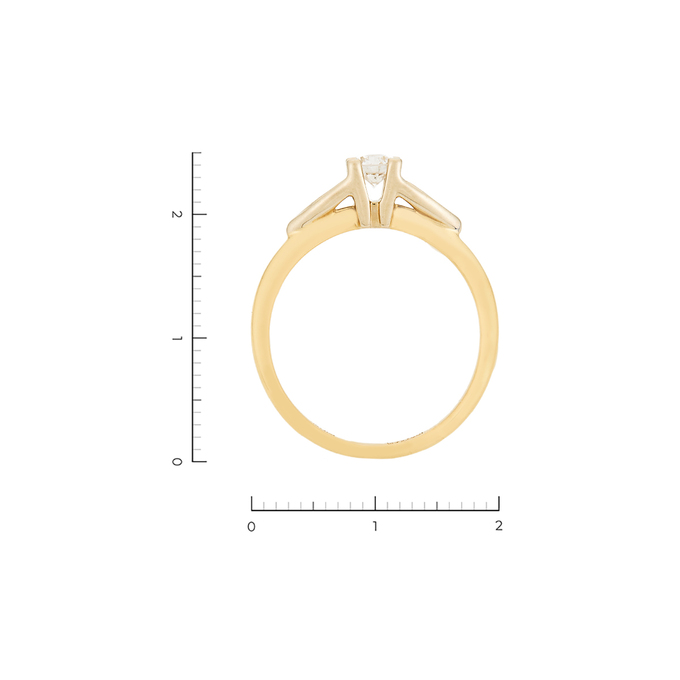 Кольцо из комбинированного золота 750 пробы c 1 бриллиантом, Л 2806 2310 за 97020