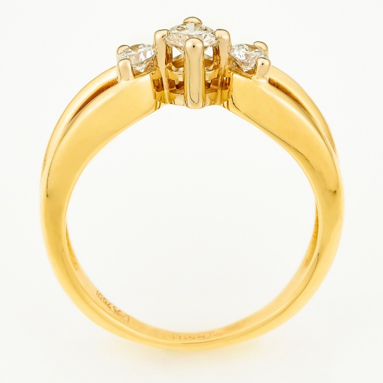 Кольцо из желтого золота 750 пробы c 3 бриллиантами, Л20100672 за 91000