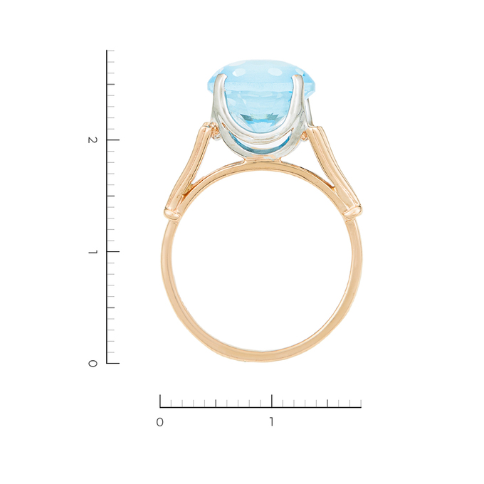 Кольцо из красного золота 585 пробы c 1 топазом