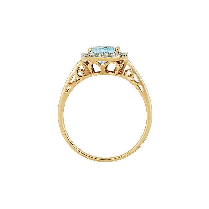 Кольцо из золота 585 пробы c топазом и бриллиантами, Л 2811 9152 за 35600