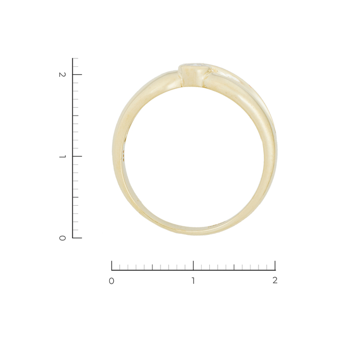 Кольцо из желтого золота 585 пробы c 1 бриллиантом, Л 2807 9800 за 24430