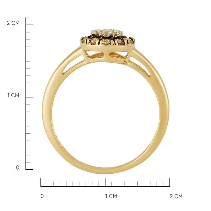 Кольцо из золота 585 пробы c бриллиантами