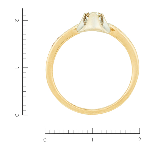 Кольцо из комбинированного золота 585 пробы c 9 бриллиантами, Л35061803 за 21540