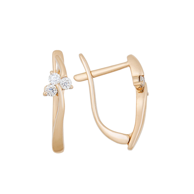 Серьги из золота 585 пробы c бриллиантами