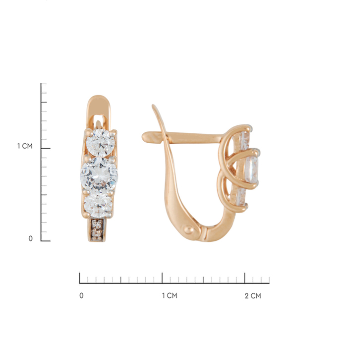 Серьги из золота 585 пробы c 10 фианитами, Л 3014 1242 за 16640