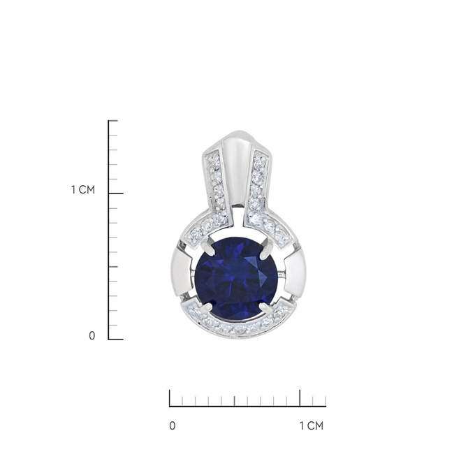 Подвеска из золота 585 пробы c бриллиантами и синтетическим сапфиром, Л 5703 2758 за 15920