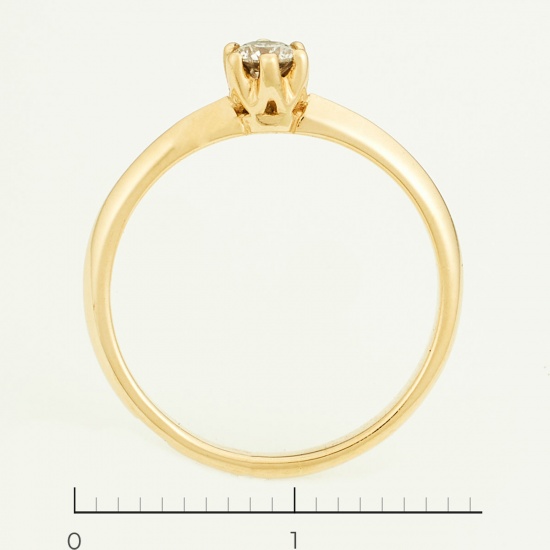 Кольцо из желтого золота 585 пробы c 1 бриллиантом, Л57029092 за 10140