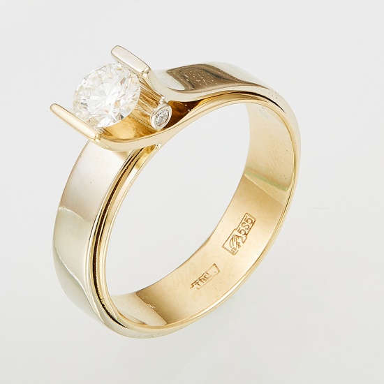 Кольцо из комбинированного золота 585 пробы c 3 бриллиантами, Л33071551 за 75160